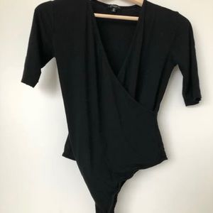 Black short sleeve t-shirt bodysuit
